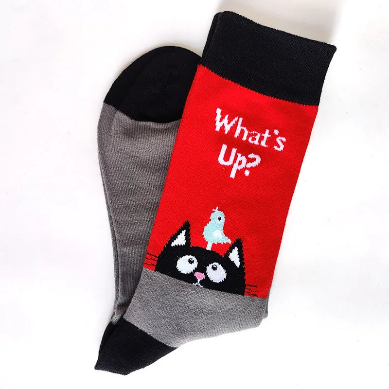 New 15 Style Letters Socks Men Novelty Funny Socks Trend Street Long Socks