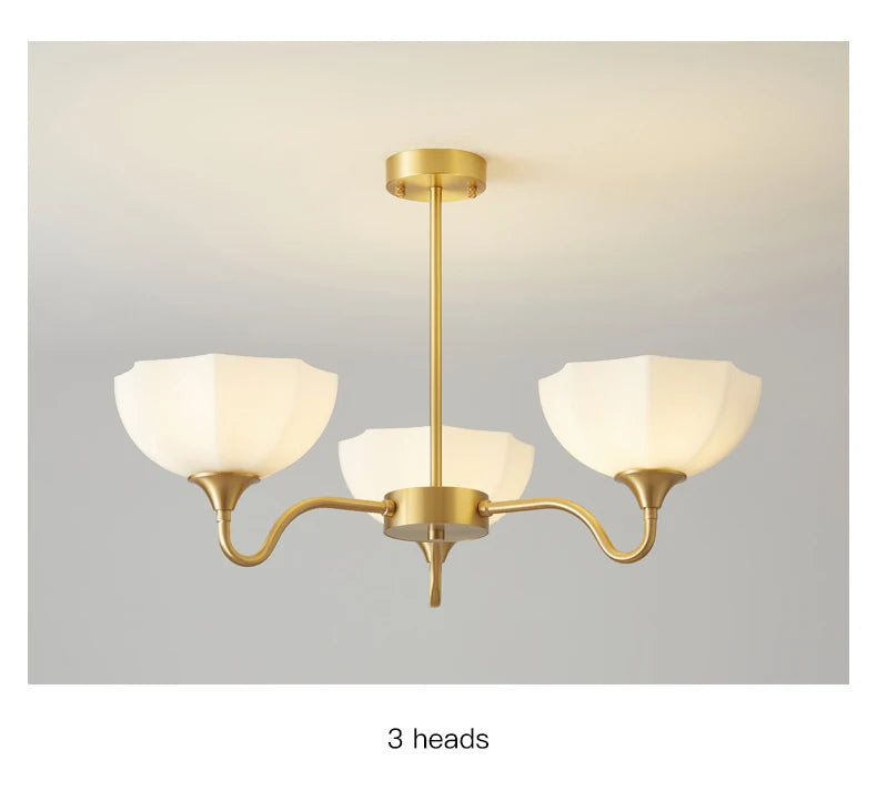 Light Luxury Cream Style Living Room Chandelier Bedroom Dining Room Brass Lamp Attic Lobby Hotel LED Home Lighting Decoration