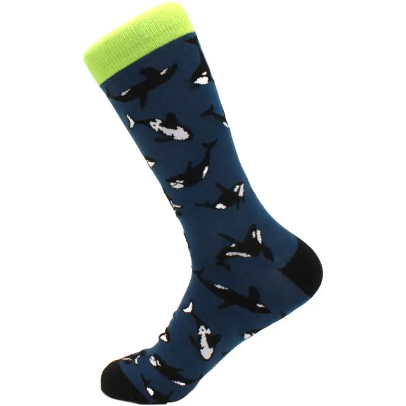 Men's hip hop harajuku socks polka dot alien skateboard checkered animal medium cut funny socks