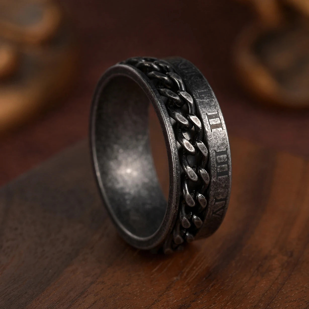Vintage Viking Rune Rings For Men Women Retro Viking Stainless Steel Rotatable Fidget Anxiety Spinner Ring Retro Amulet Jewelry