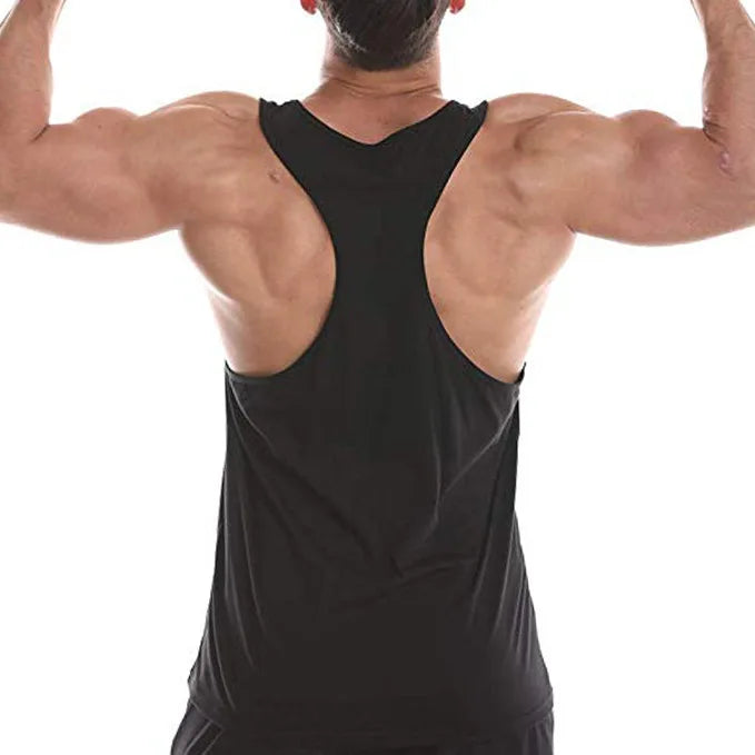 Men Gym Clothing Bodybuilding Muscle High quality Vest Mens Fitness 100% Cotton Sweat-absorbent Sports Training Print Two-Color