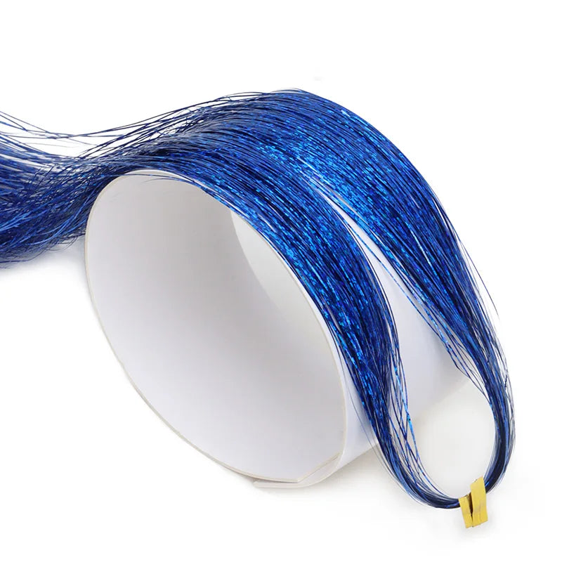 Sparkle Hair Tinsel Rainbow Colored Strands Girls Headwear Hairbinge Hair Laser False Hair Extensions Decor Glitter