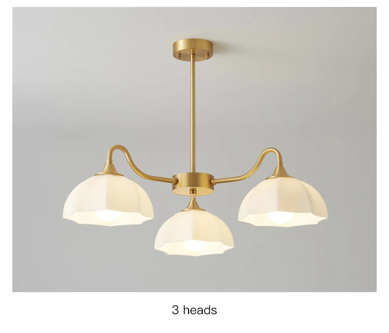 Light Luxury Cream Style Living Room Chandelier Bedroom Dining Room Brass Lamp Attic Lobby Hotel LED Home Lighting Decoration