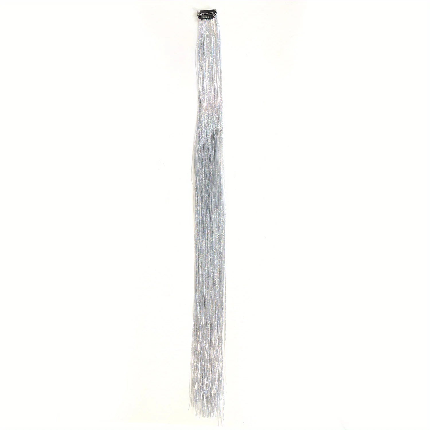 Clip In Hair Tinsel, Fairy Hair Tinsel Kit 22 Inches Glitter Colorful Clip On Tinsel Hair Extensions for Girls Hair Accessories