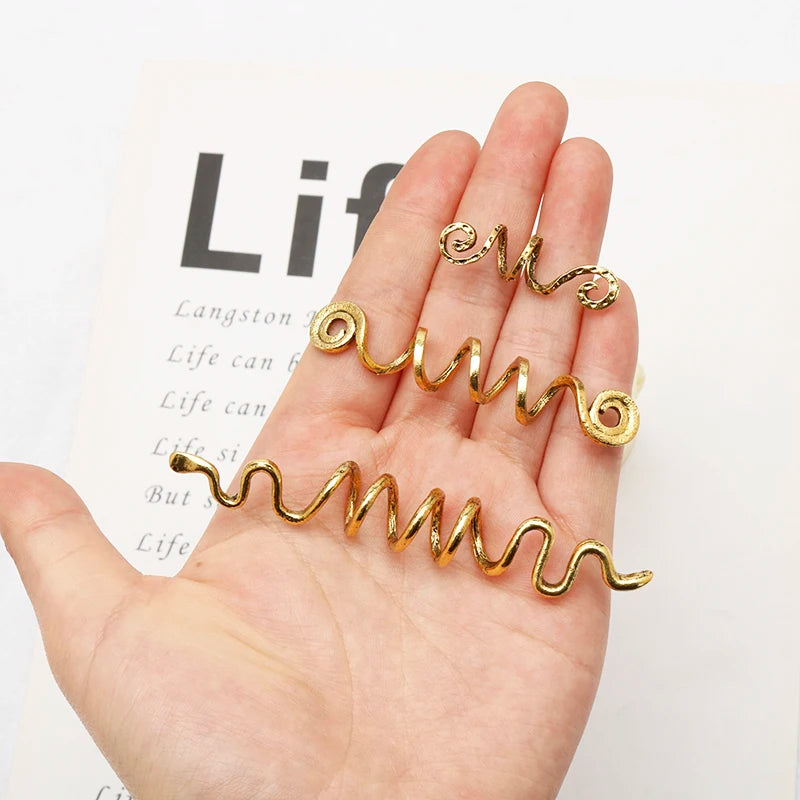 Viking Spiral Charms Beads for Hair Braids for Beard Hair Beads Jewelry Vintage Women Girl Hairpin Hair Clips Accessories-15