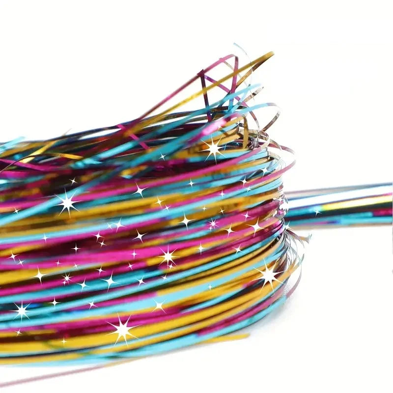 Sparkle Hair Tinsel Rainbow Colored Strands Girls Headwear Hairbinge Hair Laser False Hair Extensions Decor Glitter