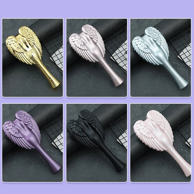 Hair Detangler Brush - Detangling Brush for Thick Hair with Soft Bristles, Angel Wing Design, & Long Handle - Water Resistant