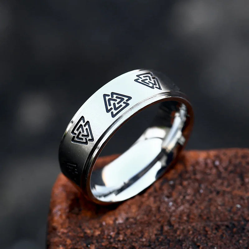 Fashion Nordic Viking Rune Ring for Men Women Simple Amulet 316L Stainless Steel Vintage Viking Rings Jewelry Gift Wholesale