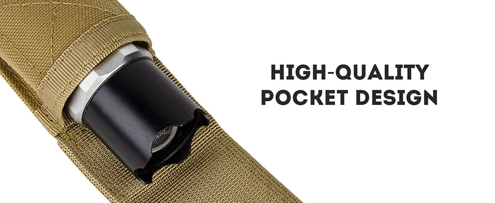 Tactical Flashlight Pouch Holster Molle Torch Holder Carry Case EDC Tool Waist Bag Outdoor Sport Camping Hunting Accessories