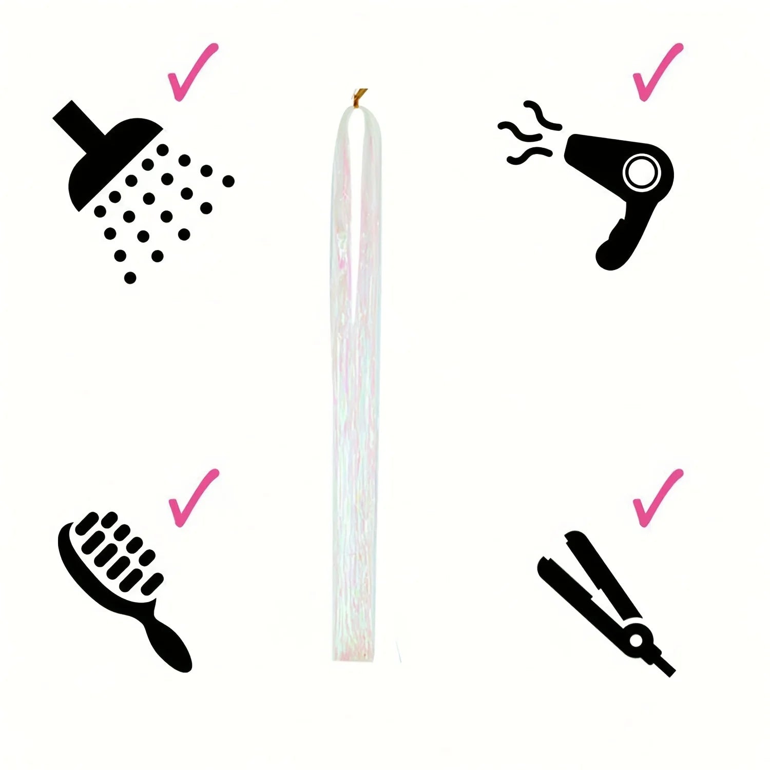 Glitter Tinsel Hair Extensions for Women and Girls Sparkling Shinny Fairy Hair Accessories for Christmas New Year Halloween