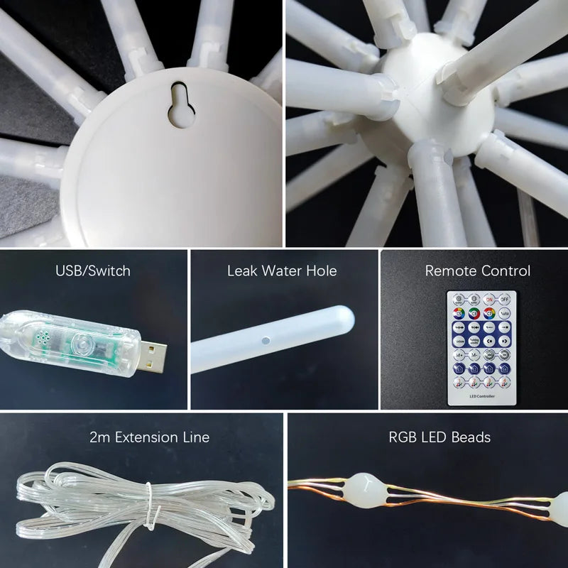 LED Smart Night Light, RGB Atmosphere Lamp, Outdoor Lighting With Remote Control, Room decor items, for Gift, Camping,Home Decor
