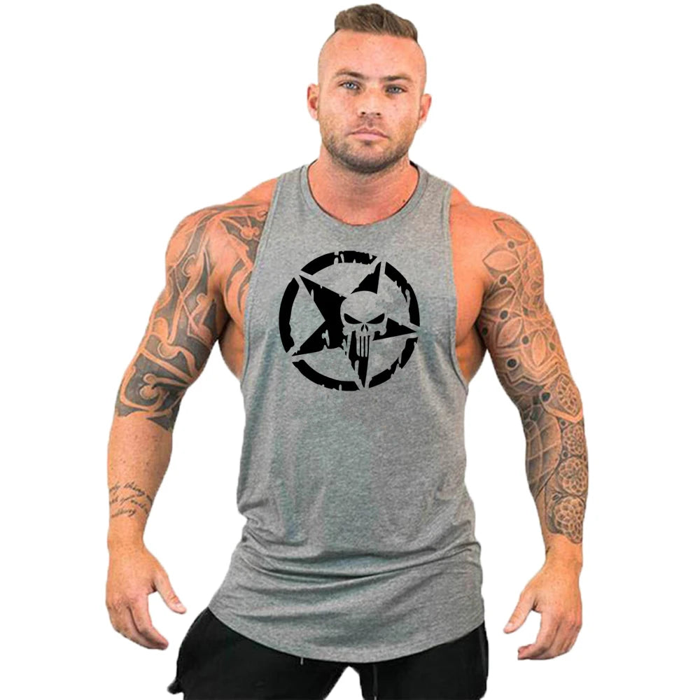New fashion pure cotton sleeveless shirt vest men's fitness shirt men's undershirt bodybuilding exercise fitness vest fitness me