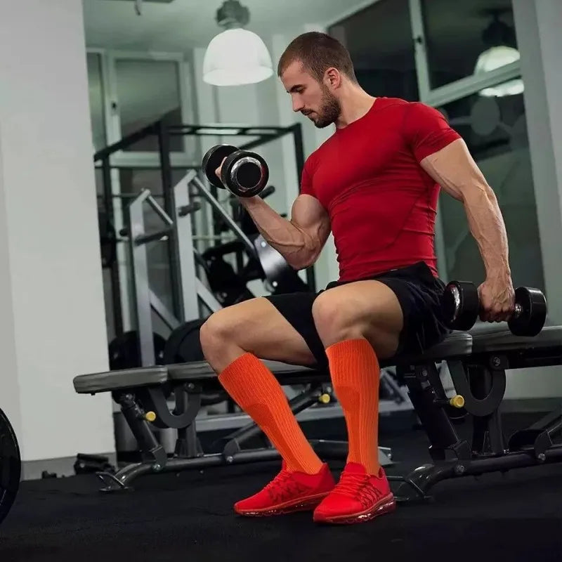 Unisex Compression Socks 30 Mmhg Sport Socks Soccer Football Socks Arrow Pattern Thigh Tube Socks Outdoor Running Fitness Socks