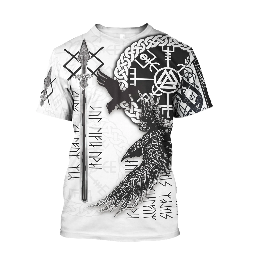 Summer 2022 Viking Mystic Ancient Symbol Charm with Men's Printed T-shirt O Neck Short Sleeve Oversized Loose Street Casual Top
