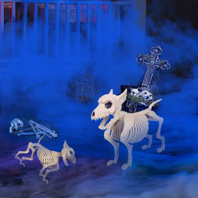Halloween Decor Creative Home Ornament Animal Skeleton Little Wolf Skeleton Indoor Outdoor Garden Decoration