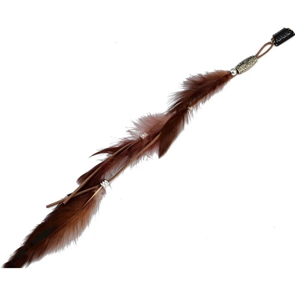 Bohemian Feather Hairband Women's Festive Masquerade Carnival Hippies Costume Indian Prom Gypsy Long Tassel Hair Accessories