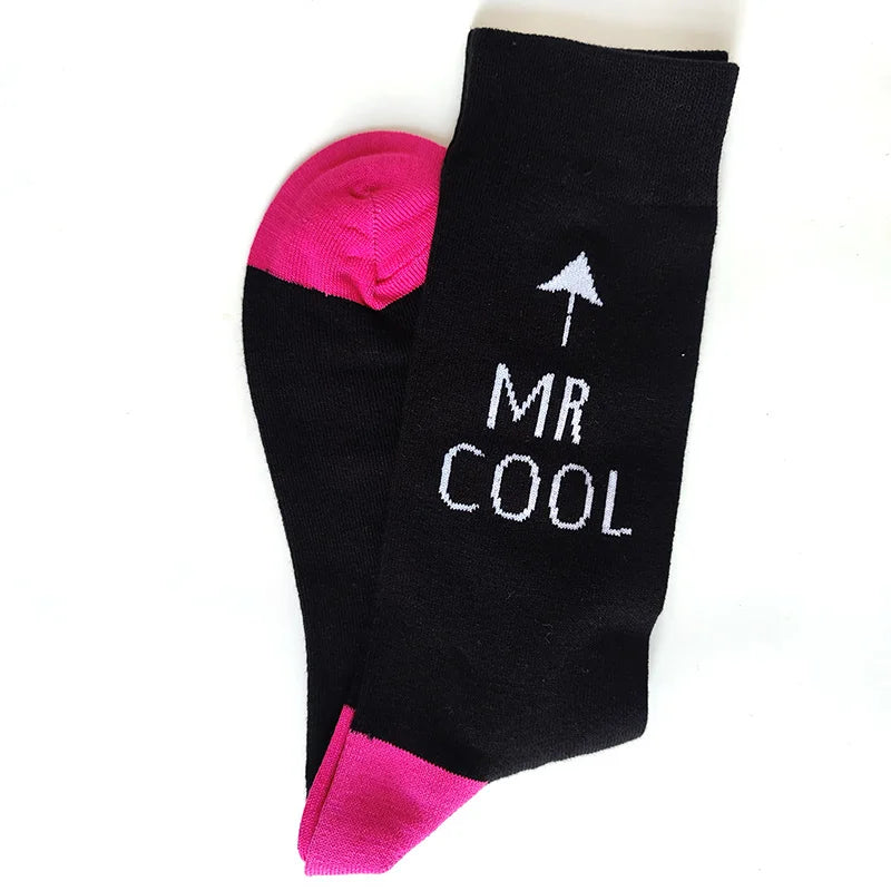 New 15 Style Letters Socks Men Novelty Funny Socks Trend Street Long Socks