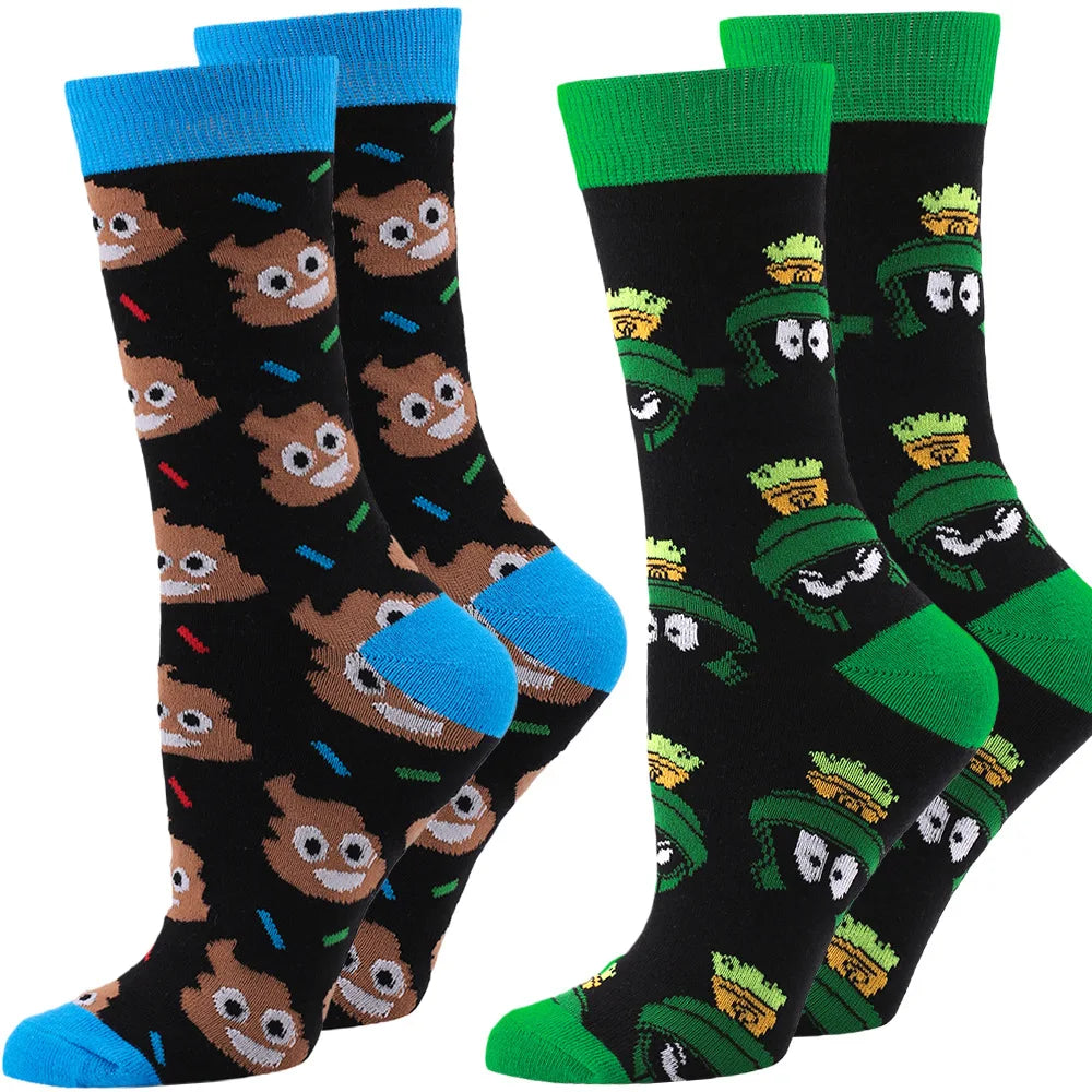 Halloween Socks Men Socks Pumpkin Devil Socks Cotton Socks Women Socks Wear-resistant Cartoon Socks Bat Socks