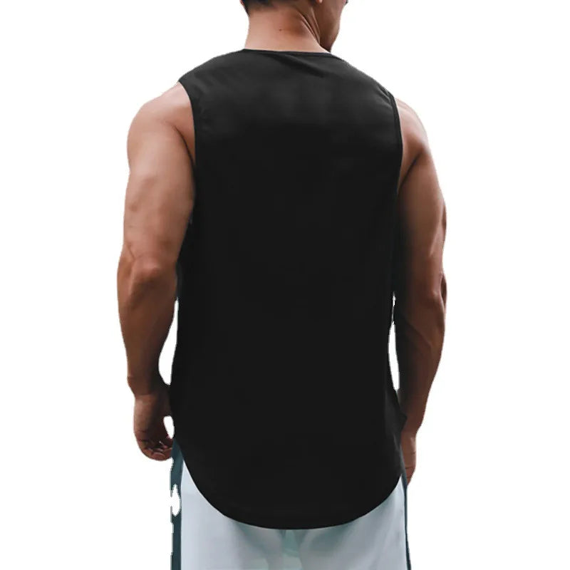 Japanese Anime Turtle Script Printed Mens Gym Clothing Fitness Vest Quick Dry Bodybuilding Tank Top Muscle Sleeveless Shirt