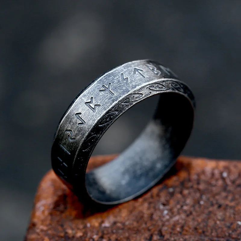 Fashion Nordic Viking Rune Ring for Men Women Simple Amulet 316L Stainless Steel Vintage Viking Rings Jewelry Gift Wholesale