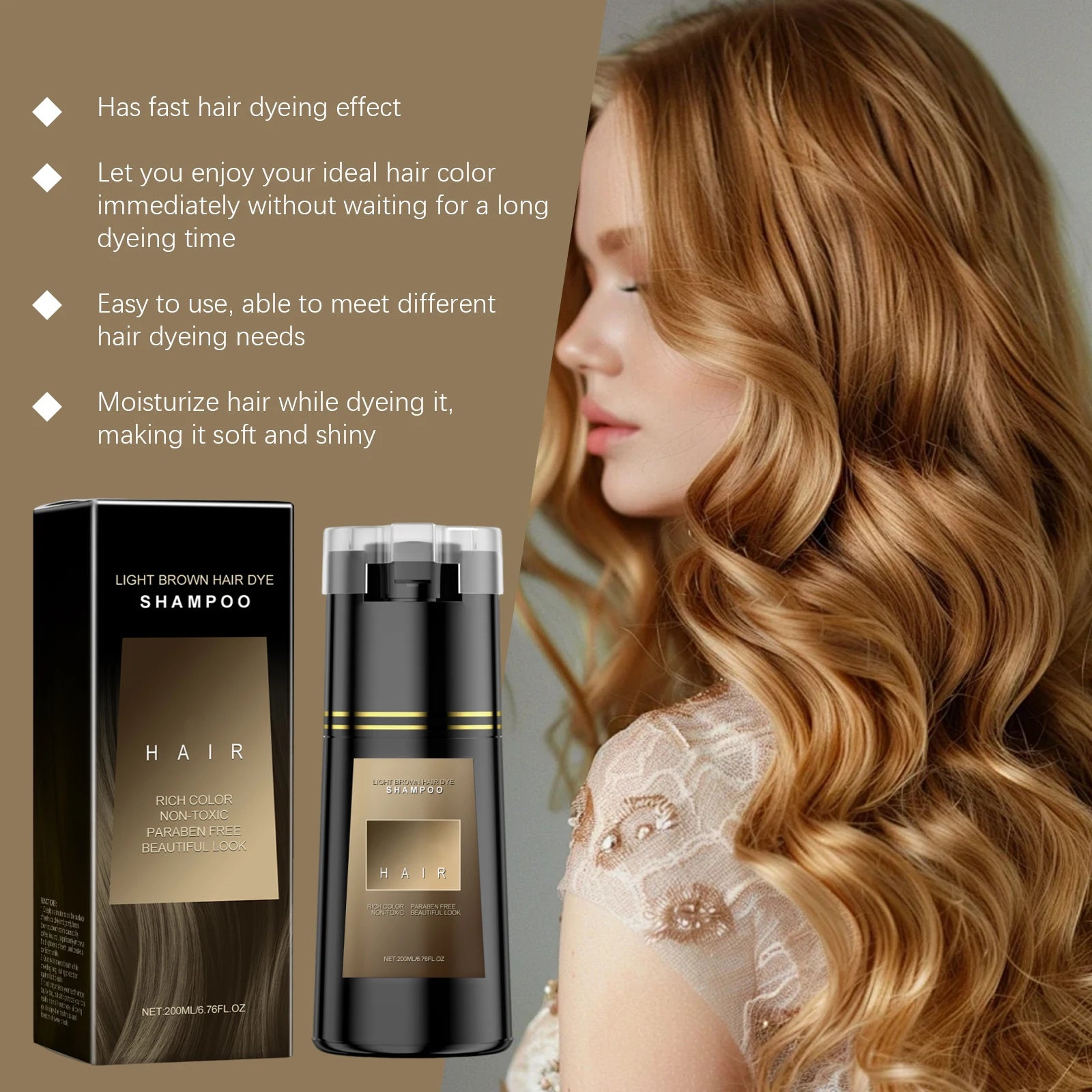 Hairdressing Shampoo Natural Hair Dye Easy to Color Clean Hair Strengthen Nourish Smoothing Non-irritating Fashion Dying Cream