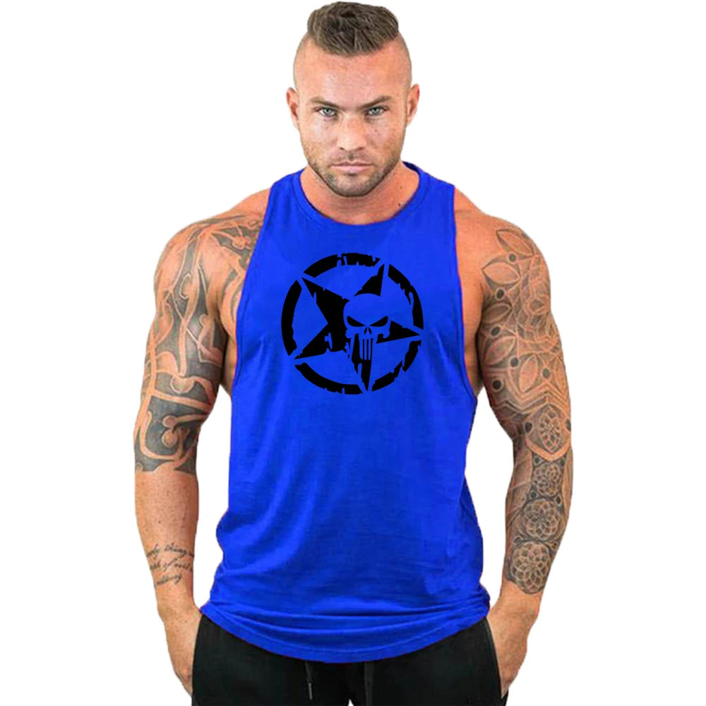 New fashion pure cotton sleeveless shirt vest men's fitness shirt men's undershirt bodybuilding exercise fitness vest fitness me