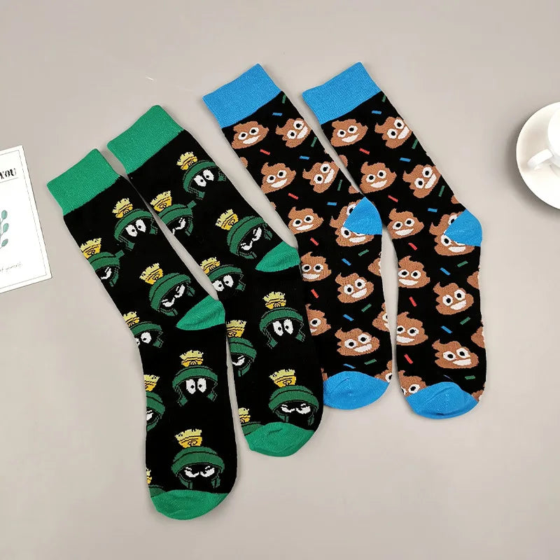 Halloween Socks Men Socks Pumpkin Devil Socks Cotton Socks Women Socks Wear-resistant Cartoon Socks Bat Socks