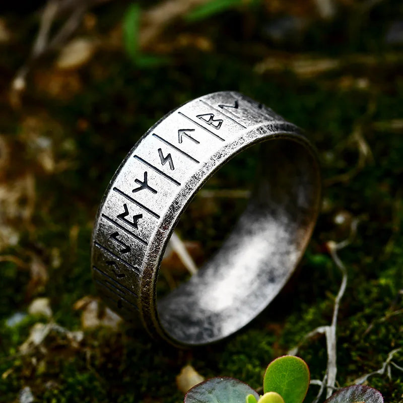 Fashion Nordic Viking Rune Ring for Men Women Simple Amulet 316L Stainless Steel Vintage Viking Rings Jewelry Gift Wholesale