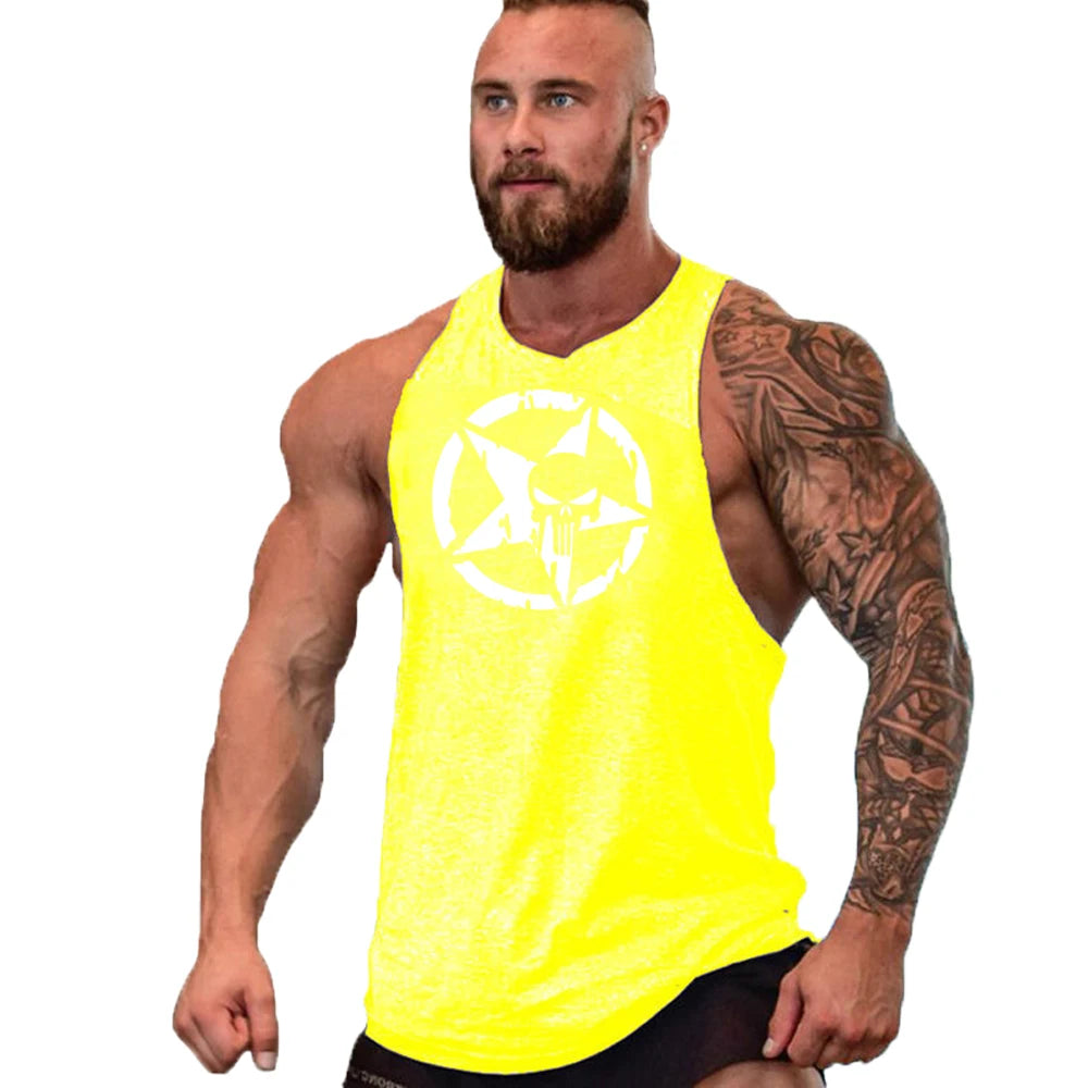 New fashion pure cotton sleeveless shirt vest men's fitness shirt men's undershirt bodybuilding exercise fitness vest fitness me