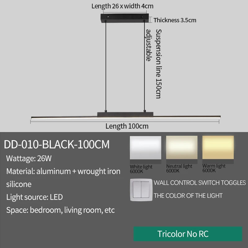 Nordic Pendent Light Double Lumens Chandelier LED Hanging Lamp for Dining Room Bedroom Living Room Home Decorative Lighting