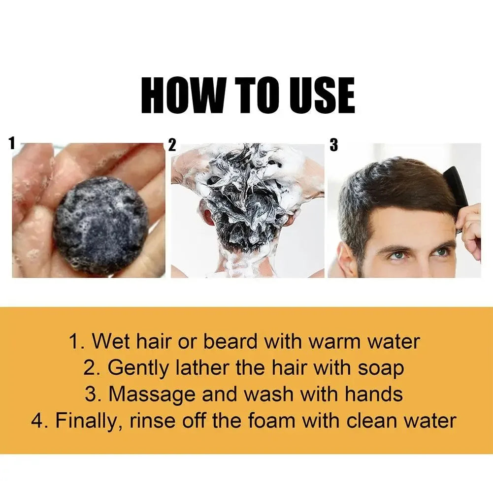 50g Grey Coverage Bar Shampoo Repair Gray White Hair Color Treatment Nourishing Anti Dandruff Natural Hair Darkening Soap