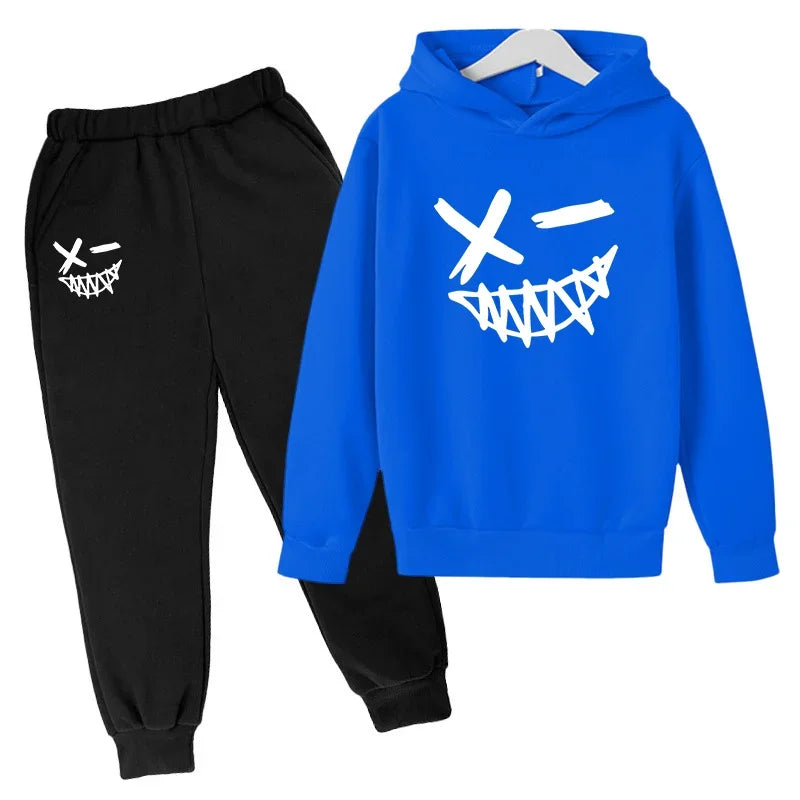 New Children's Hooded Casual Jacket, Boys' and Girls' Branded Clothing for Ages 3-13, Two-piece Set with Top and Pants, Party-ch