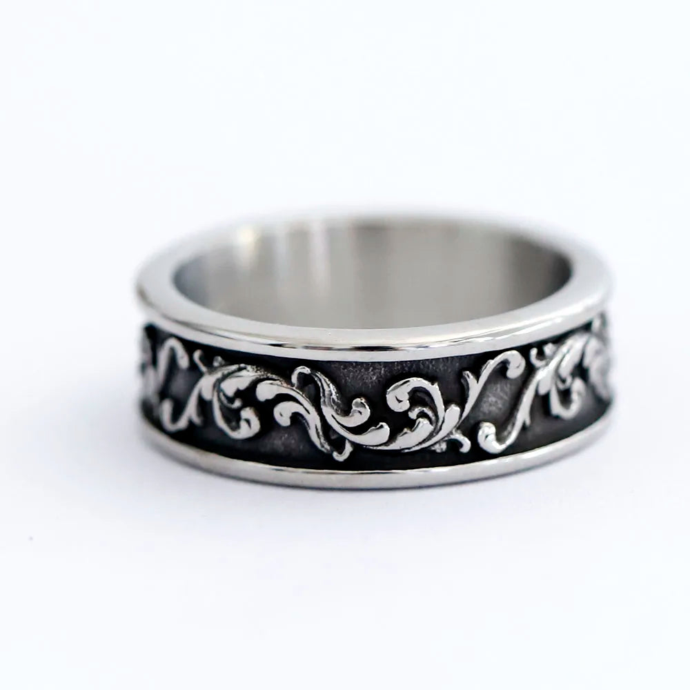 2023 New Arrival Stainless Steel Viking Spindrift Pattern Round Ring fashion Vintage for gift Jewelry free shipping