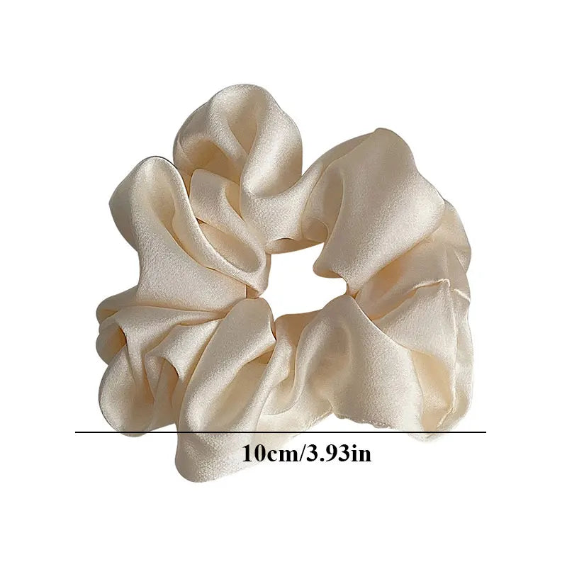 Silk Hair Scrunchies Elastic Ponytail Holder Hair Band Satin Silk Solid Color Hair Ties for Women Hair Accessories Hair Rope