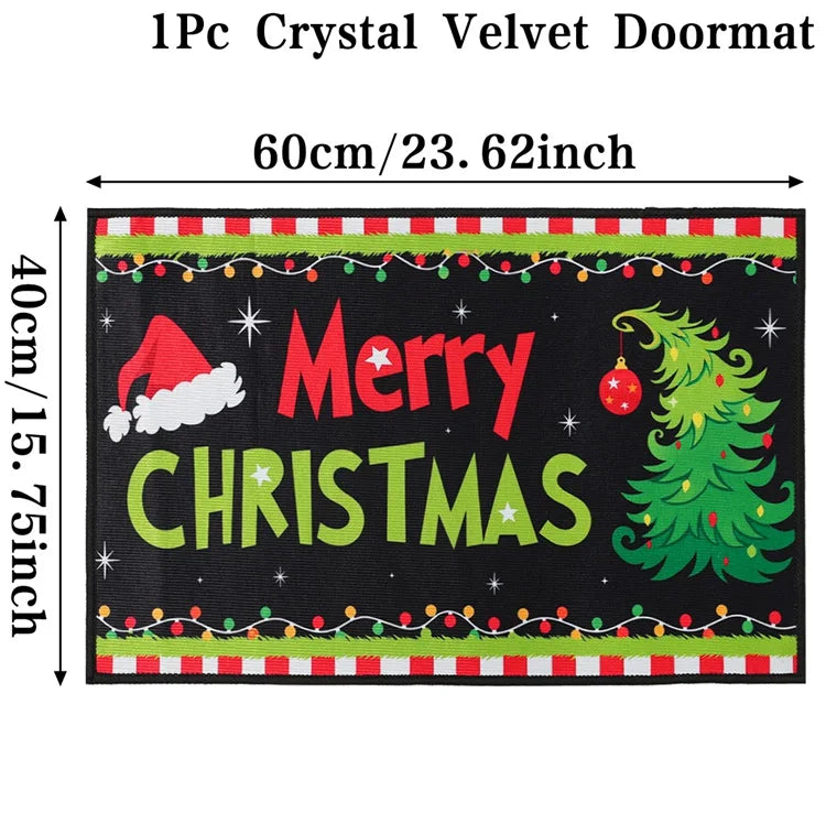 Christmas Welcome Doormat Outdoor Carpet Merry Christmas Decorations For Home 2025 Navidad Xmas Ornament Gifts New Year Decor