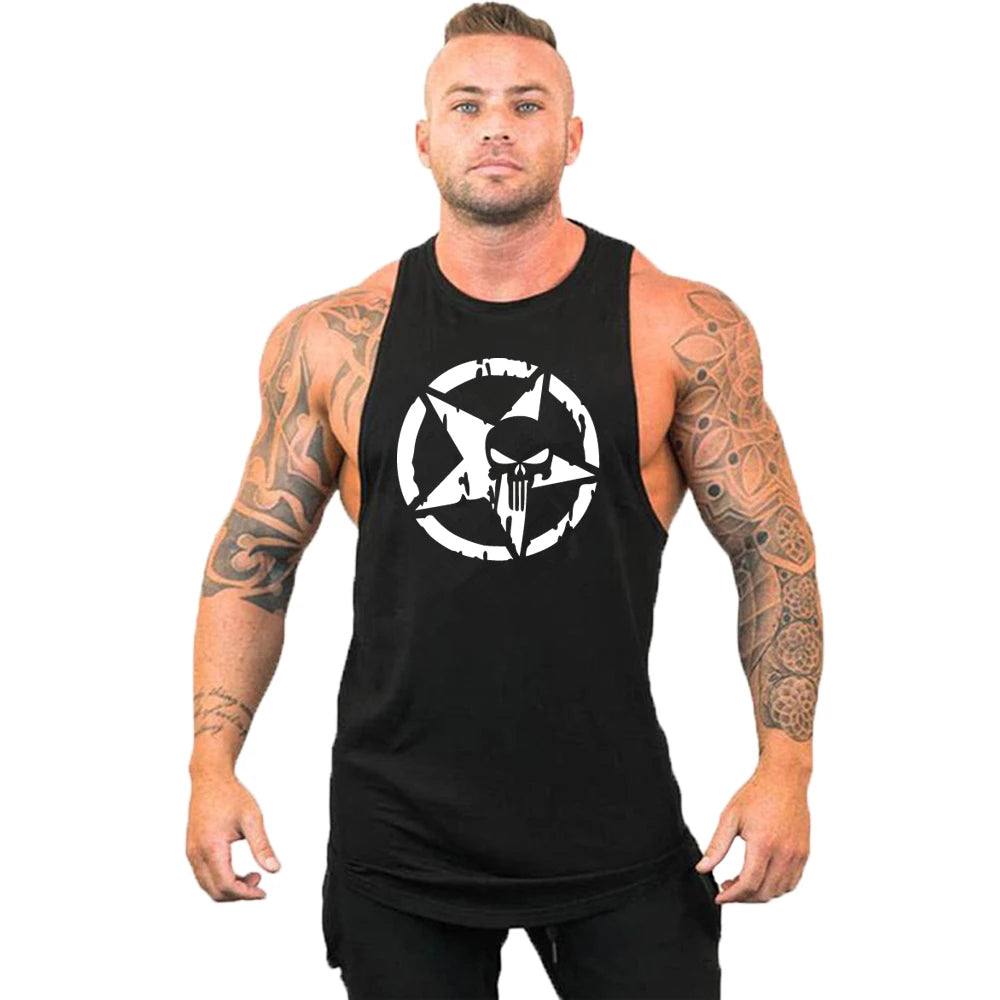 New fashion pure cotton sleeveless shirt vest men's fitness shirt men's undershirt bodybuilding exercise fitness vest fitness me