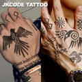Waterproof Viking Ravens tattoo Semi-permanent Tattoos,Cryptic Symbol Temporary Tattoos,Lasts 1-2 Weeks, Tattoos For Man