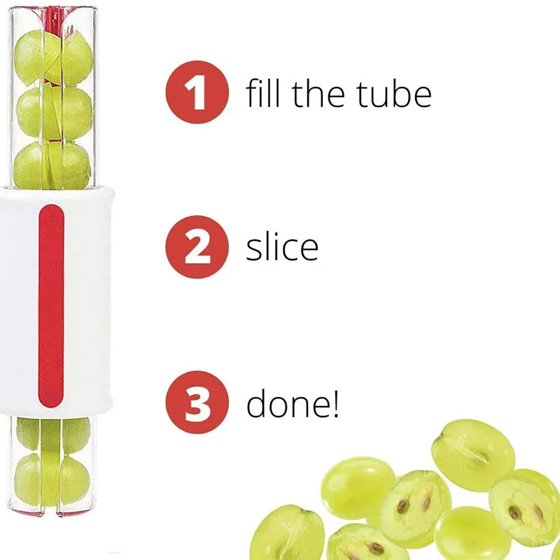 Tomato Grape Cherry Slicer Fruit Vegetable Salad Manual Slicer, Fruit and Vegetable Tool Kitchen Gadget, Progressive Zip Slicer