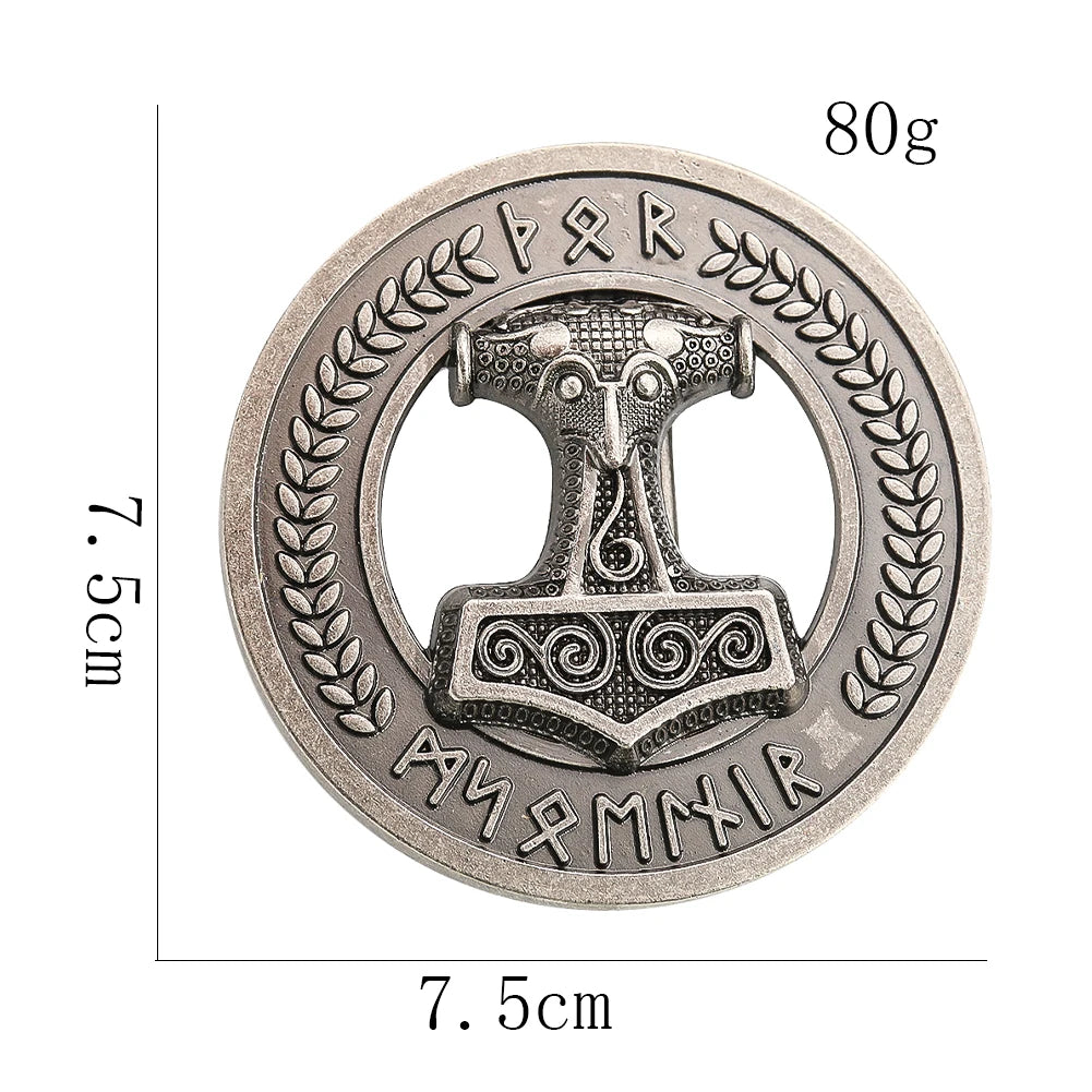 Viking Metal Belt Buckle for Men Women Embossed Gothic Punk Western Cowboy Waistband Buckle Jeans Clothes Decor Accessories Gift