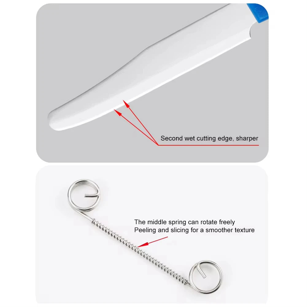 Quick Slicing Cutter Portable Fruit Vegetable Cutter Peeler with Spring for Kitchen Use