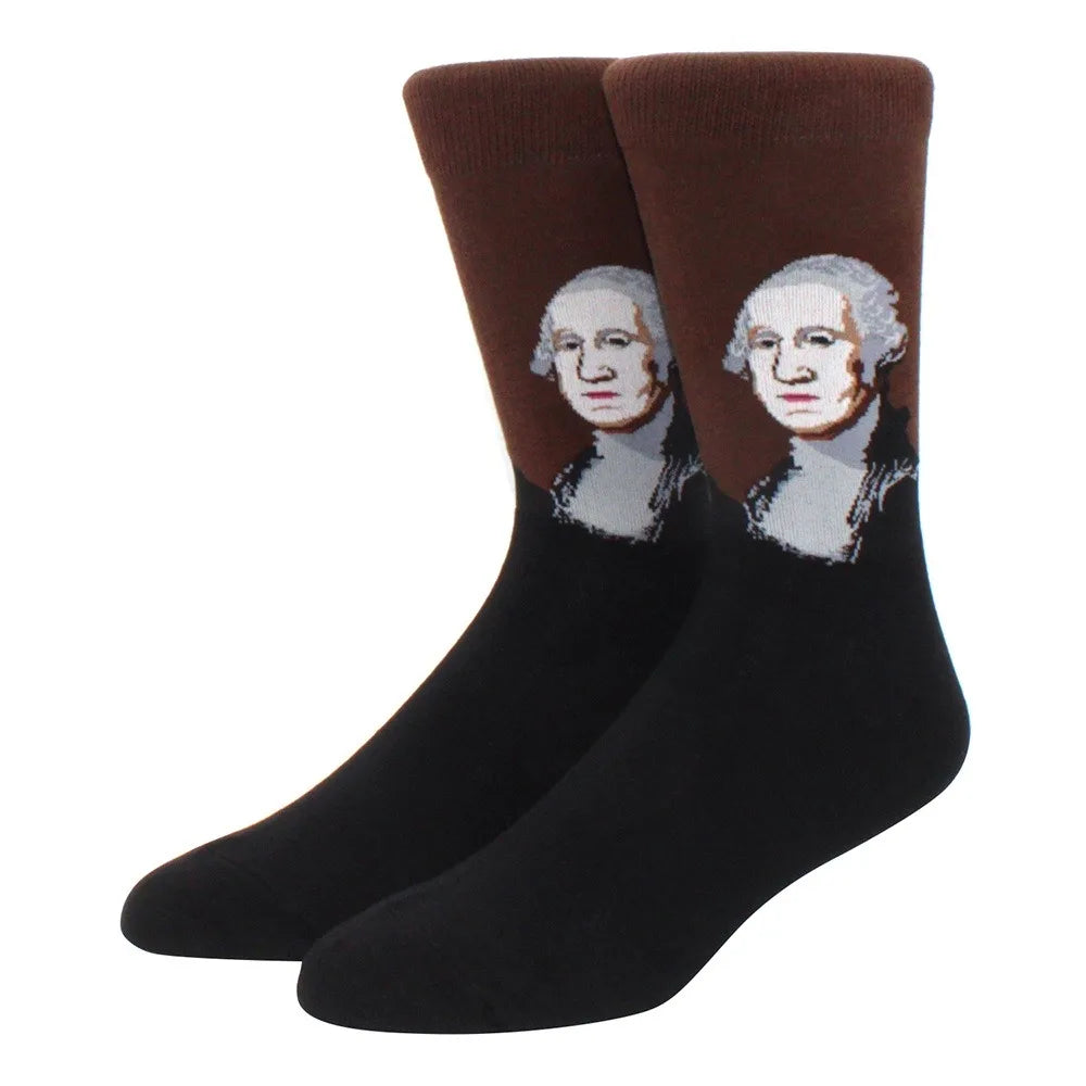 Man Plus Size Socks Art Mural World Famous Art Oil Painting Series Woman Funny Socks