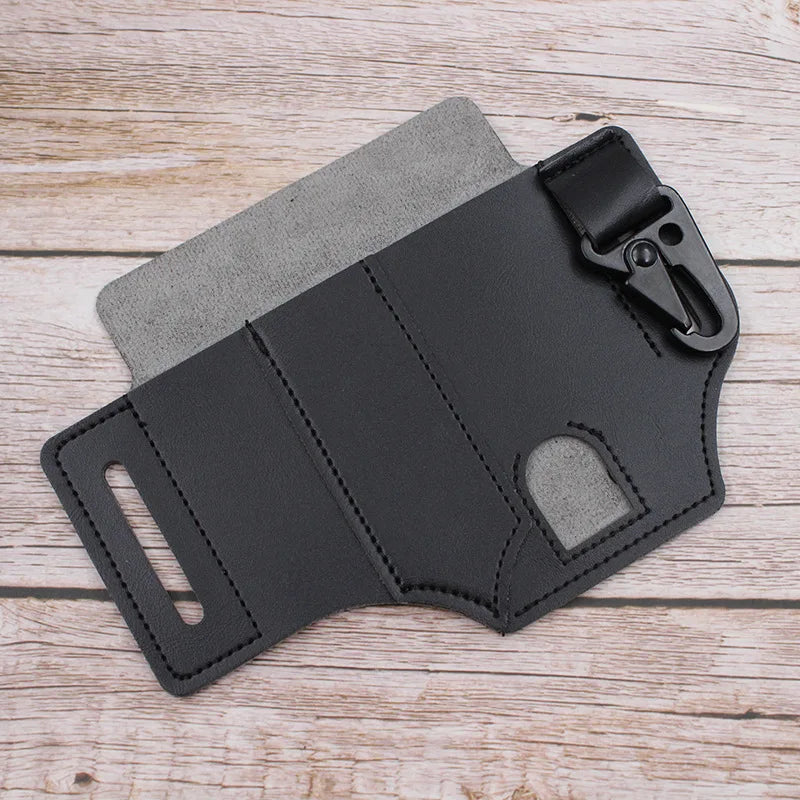 Tool Pocket Multifunctional Storage Wear Resistant Durable Outdoor Camping Sports Pocket Tool Leather Case Flashlight Cover