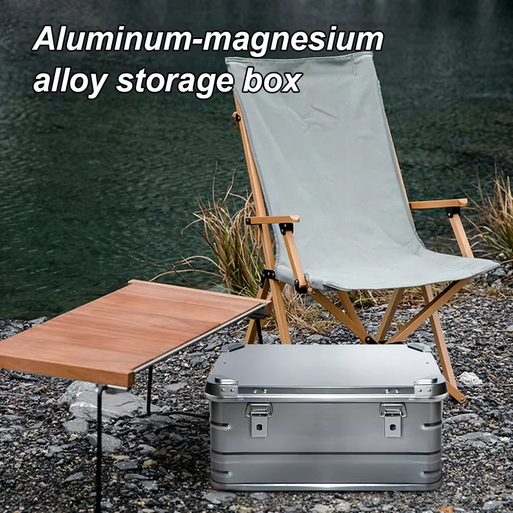 30-80L Camping Picnic Travel Aluminum Alloy Large Capacity Box Accessories Storage Bag Hiking Accessories Outdoor Storage