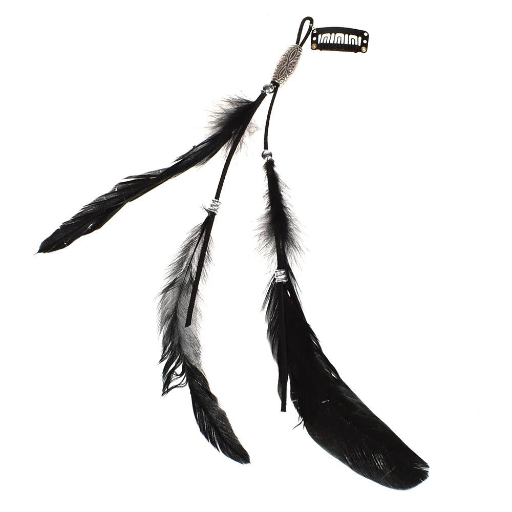 Bohemian Feather Hairband Women's Festive Masquerade Carnival Hippies Costume Indian Prom Gypsy Long Tassel Hair Accessories