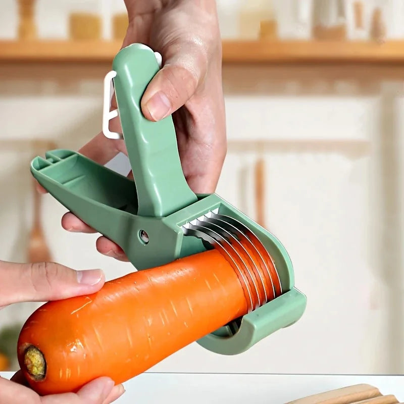 1Pc Kitchen Fruit Slicer Multifunctional Fruit and Vegetable Slicer Fruit Slicer Pro Rustproof for BBQ/Catering Cucumber Slicer