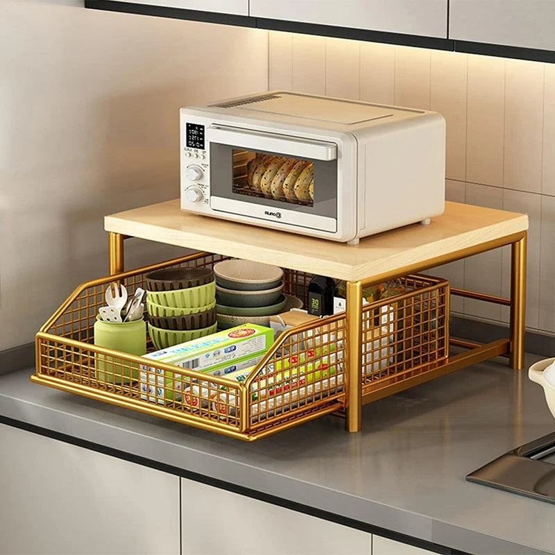 Kitchen Countertop Organizer – Multi-Use Shelf for Microwave, Spices, Coffee Machine & Printer