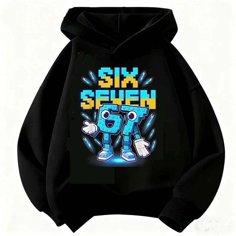 Children Hoodie 67 Six Seven Clothing Steal A BrainRot Cartoon Girls Boy Hooded Italian Brainrot Sweatshirt Korean Pullover Tops