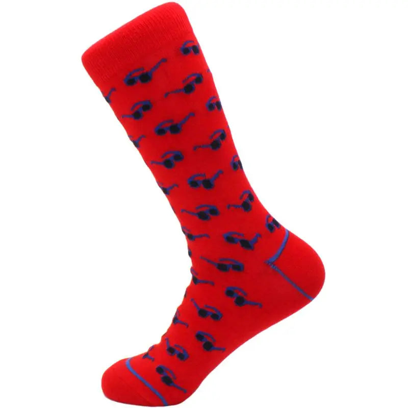 Men's hip hop harajuku socks polka dot alien skateboard checkered animal medium cut funny socks