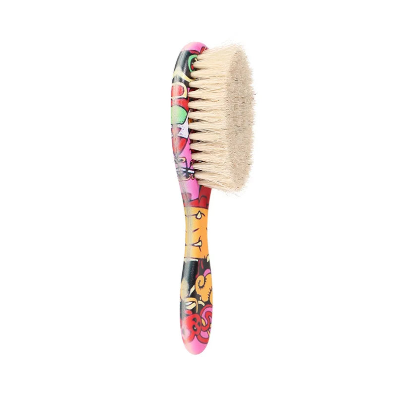 New Professional Barber Hair Cleaning Brush Men Horse Hair Bristle Beard Brush Hairdressing Neck Duster Broken Hair Remove Tools