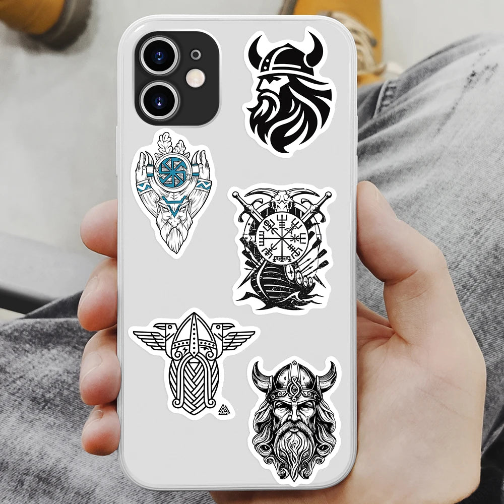 Viking Warrior Stickers Art Aesthetic Tattoo Gift Toy Decorative Decal for Scrapbook Journal Laptop Luggage Bottle Waterproof